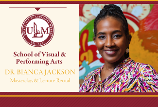 Vocalist Dr. Bianca Jackson in residency at 绿茶直播 School of Visual and Performing Arts Feb. 25-27